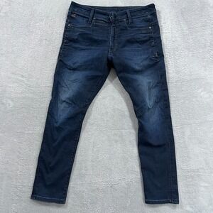 G-Star Raw Jeans Mens 32x27* Blue D-Staq 3D Skinny Skater Grunge Stretch Y2K